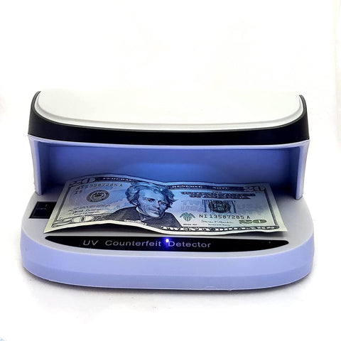 Olmecs UV Counterfeit Bill Money Detector, Small Footprint, Portable, Rechargeable