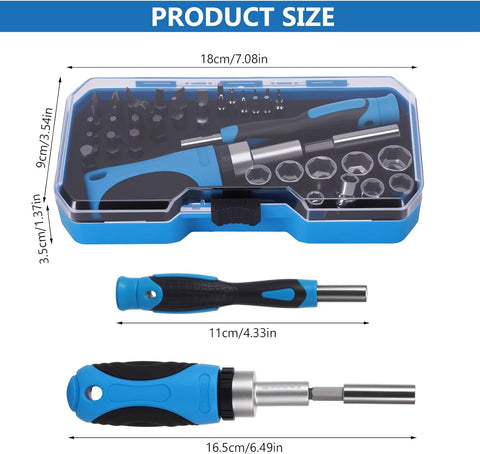 Screwdriver Bits Multi-Bit Screwdriver Set with Magnetic Holder – Compact Repair Tool Kit with Interchangeable Bits