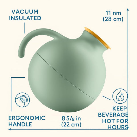 Vacuum Jug Globe 1.0L Stylish Thermos Jug for Hot & Cold Drinks, Double-Walled Insulation Danish Design -  Eva Solo
