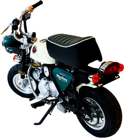Z50 Classic Gasoline Motorcycle, Retro Styling, Cream & Green, Digital Display, Chrome Trim