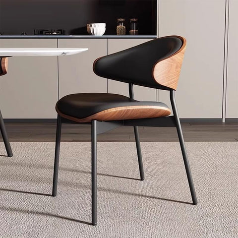 Olmecs Modern Wood & Leather Chairs for Home & Restaurant