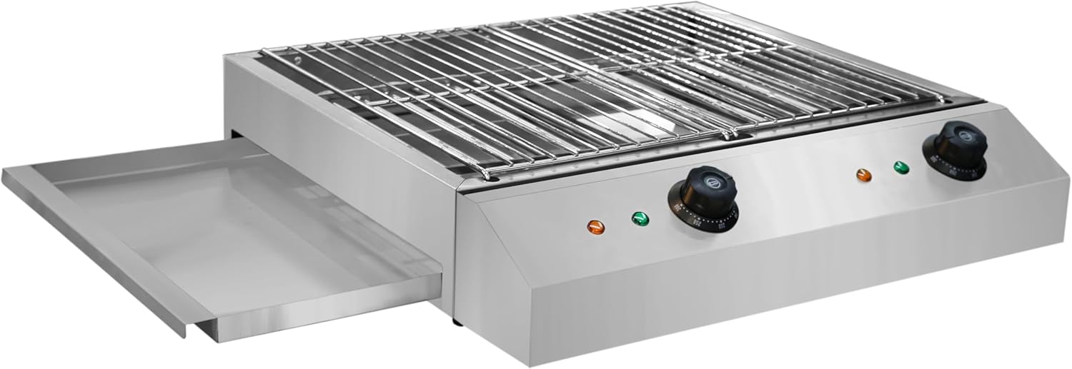 Olmecs Electric Grill Stainless Steel Smokeless BBQ Grill Countertop Barbecue Oven for Indoor & Outdoor