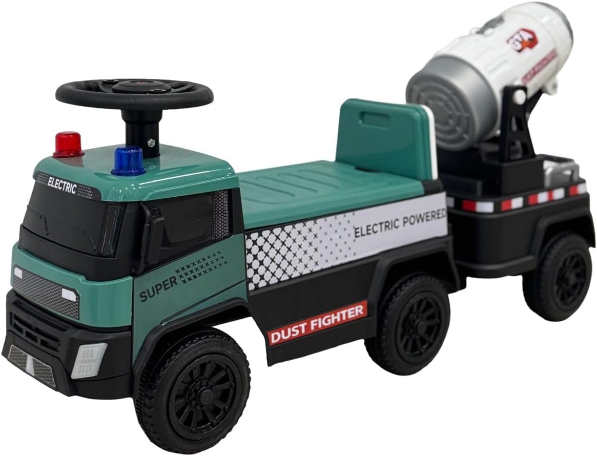 VLRA Kids Ride-On Spray Car, Red and Black, with Water Gun, Steering Wheel, LED Lights, Kids Emergency Vehicle Design 1-3 years