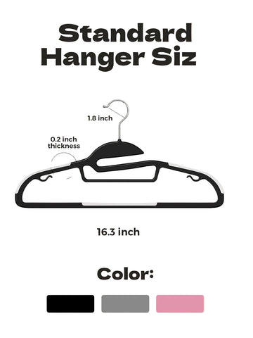 Willow Heavy Duty Plastic Hangers with Rubber Pads (50Pc Pack)
