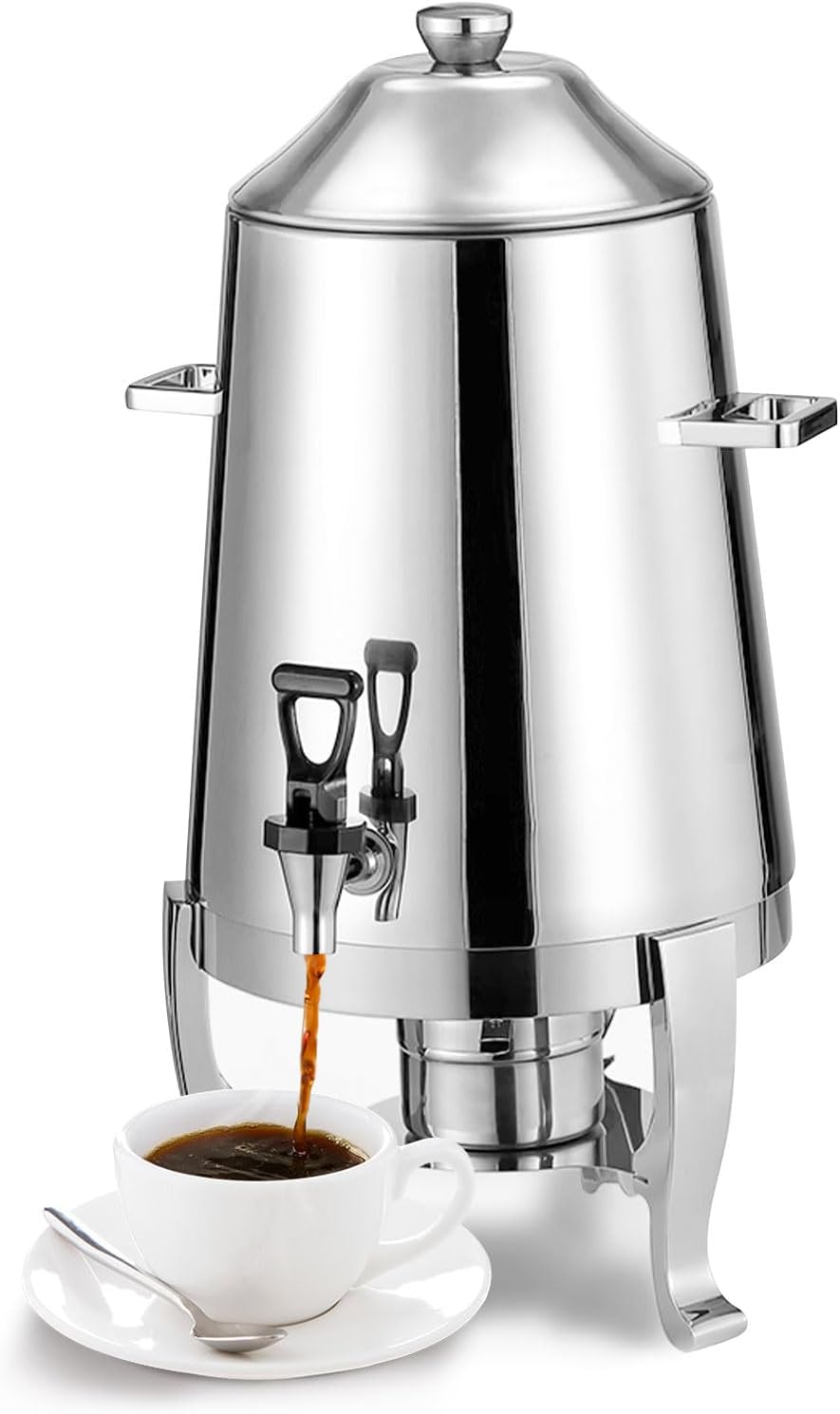 Stainless Steel Thermal Coffee Carafe Airpot Dispenser 13 L W/ Fuel Tray+Handles