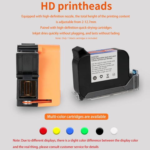 Mini Handheld Printer Portable Inkjet Printer 600DPI High Definition Inkjet Code Printer with 2.4Inch LED