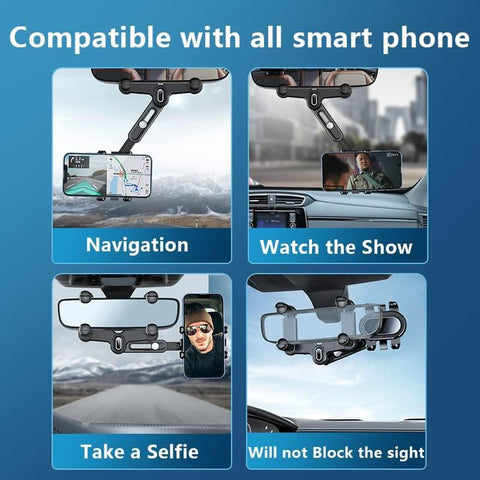 Rear View Mirror Phone Holder for Car 360°