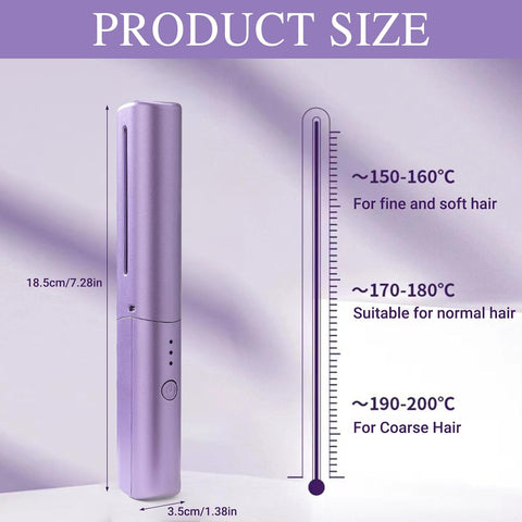 Rechargeable Mini Hair Straightener Brush