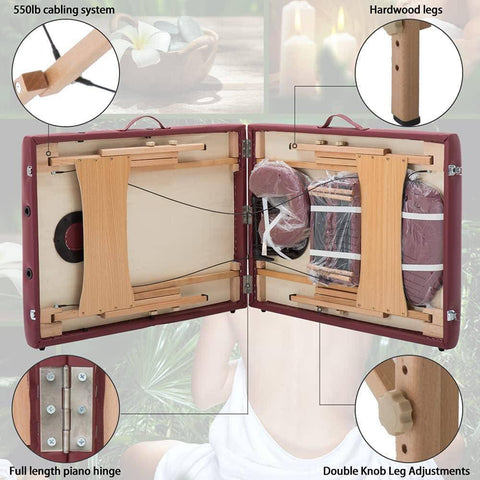 Portable Fitness Massage Table - Professional Adjustable Folding Bed for Ultimate Relaxation