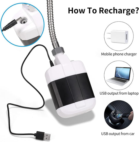 Electric Rechargeable Portable Camping Shower, Powered by Rechargeable Battery for Camping, Hiking, Traveling