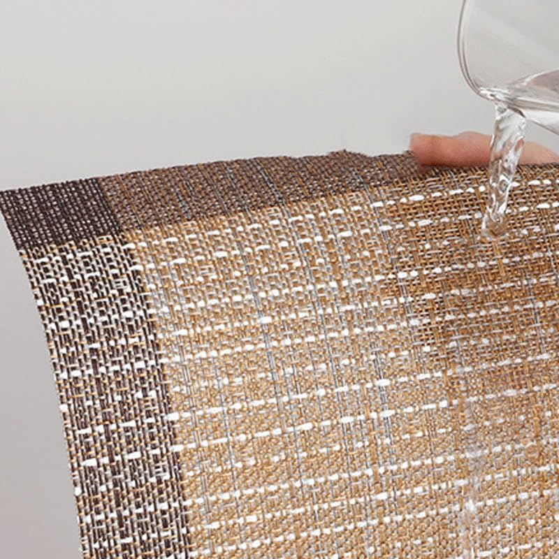 PVC Non Slip Heat-Resistant Placemats for Dining Table (10Pc Set)