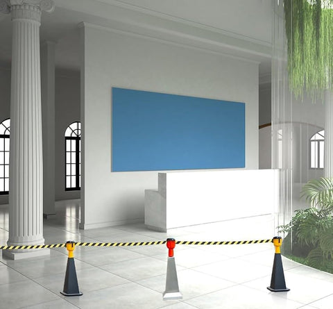 Road Cone Barrier Top with Retractable Wall Warning Tape for Crowd Control Railings And Dividers