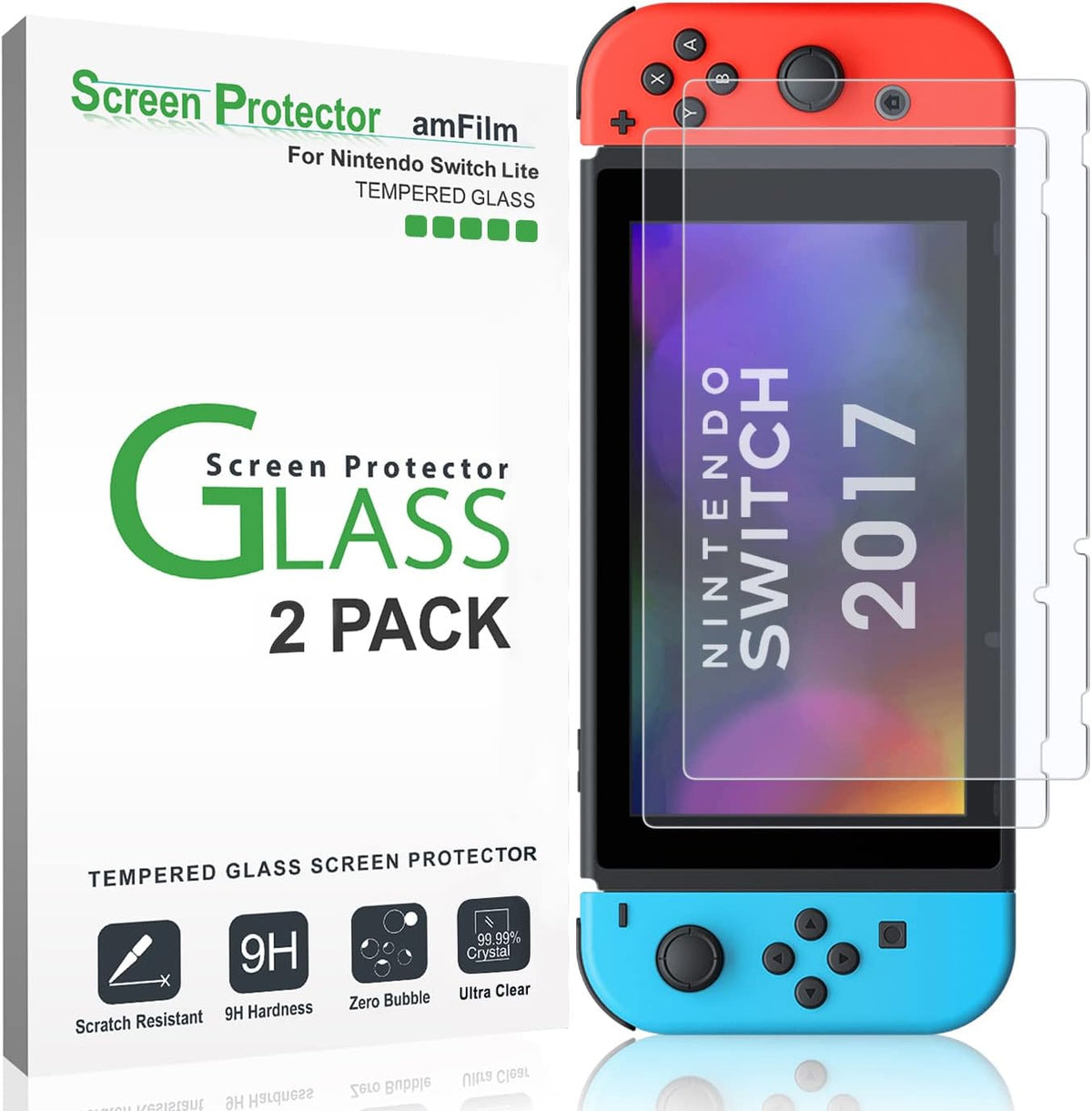 amFilm Nintendo Switch Screen Protector (2 Pack)