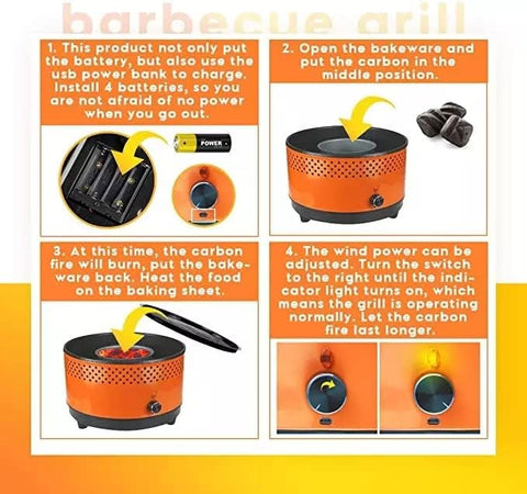 Olmecs Camping Barbecue Grill Portable Smokeless BBQ Cooking Stove Electric Grill
