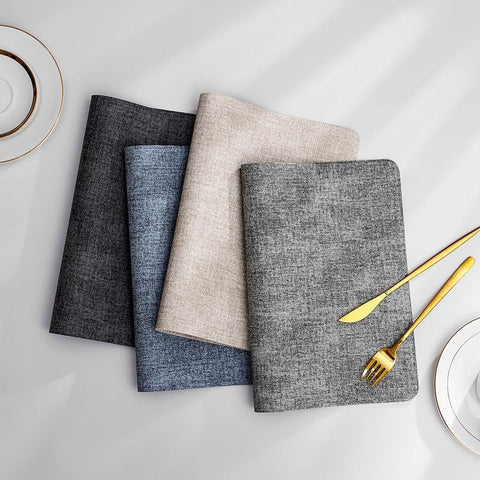 PVC Non Slip Heat-Resistant Placemats for Dining Table Waterproof Stain Resistant Wipeable Table Mat Non-Slip Easy Clean Place Mat for Kitchen Table (10Pc Set)