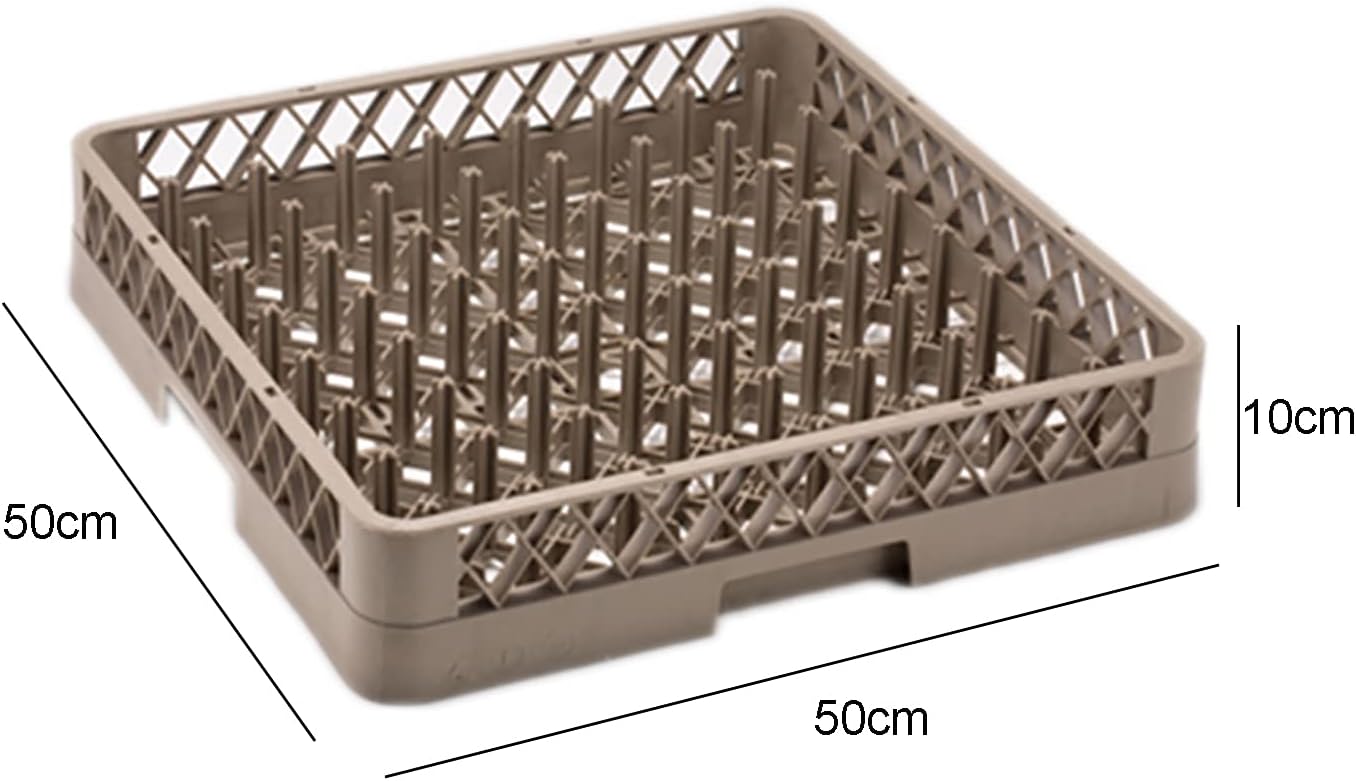Plate Basket with 64 Fingers, Flush Basket for The Gastro Dishwasher - Brown (50x50x10 Cms)