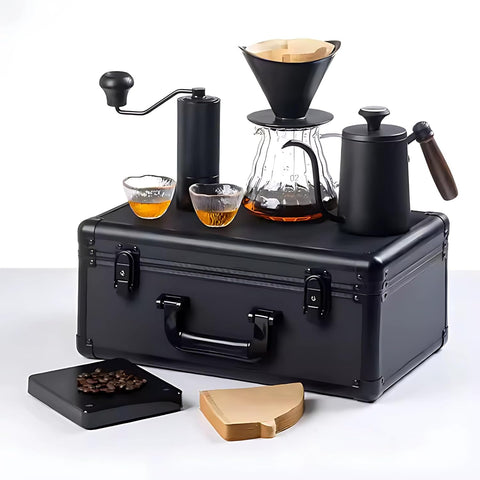Premium Portable Pour-Over Coffee Maker Set – Complete Travel Brewing Kit for Coffee Enthusiasts (10 Pcs Set)