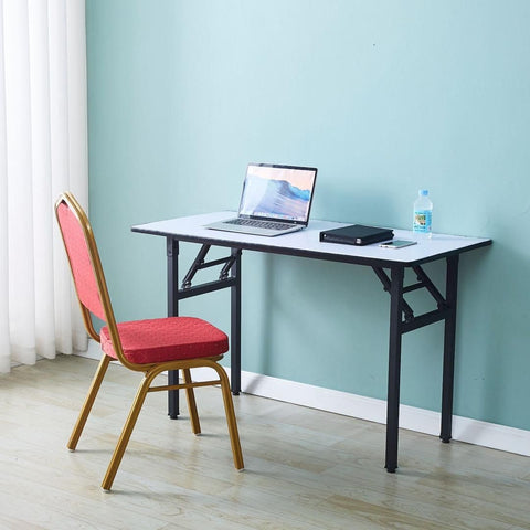 Olmecs White Portable MDF Wood Folding Table150 * 75cm for 4-6 person