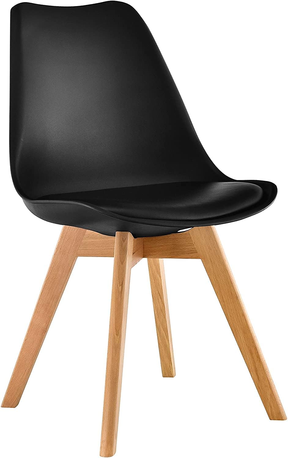 Olmecs Natural Wood Legs Mid Century Modern DSW Molded Shell Lounge Plastic Arm Chair
