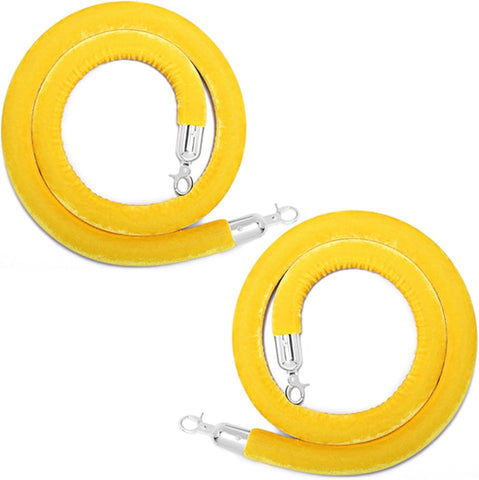 2 Pack Velvet Stanchion Rope , Crowd Control Ropes Barrier with Silver Hooks - Olmecs