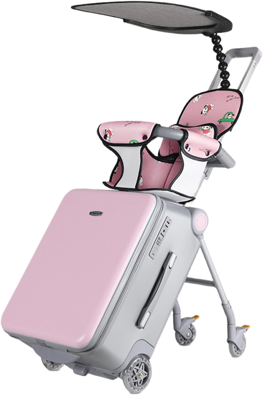 Ride On Carry On Luggage With Seat for Kids - Detachable Trolley With Brake