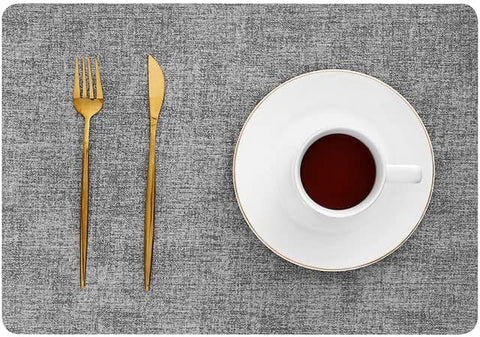 PVC Non Slip Heat-Resistant Placemats for Dining Table Waterproof Stain Resistant Wipeable Table Mat Non-Slip Easy Clean Place Mat for Kitchen Table (10Pc Set)