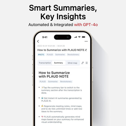 PLAUD NOTE AI Voice Recorder, App Control, Transcribe & Summarize Empowered by ChatGPT