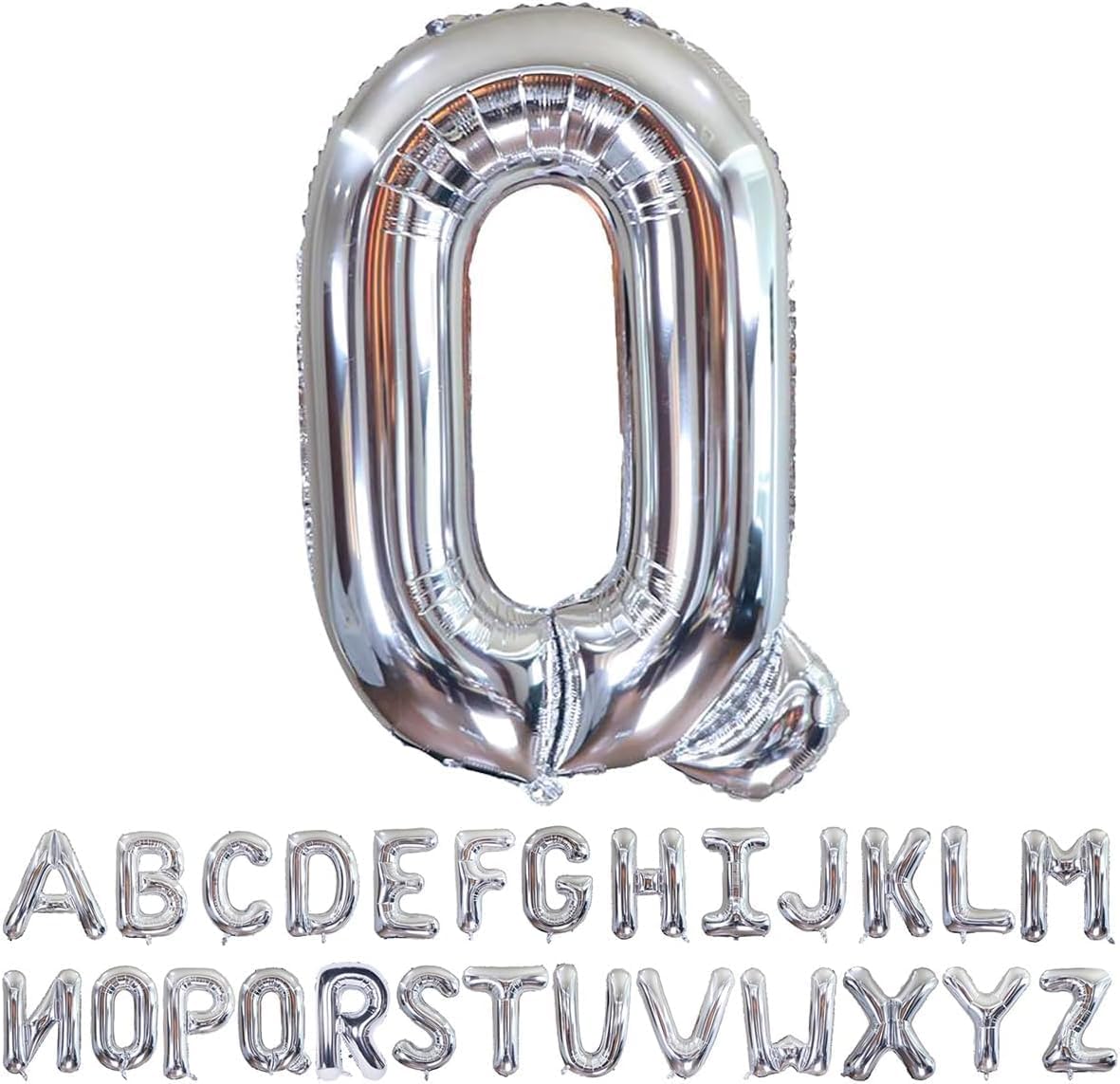 Willow 40 Inch Large Helium Silver Letter for Birthday Party Anniversary Valentine's Day Supplies