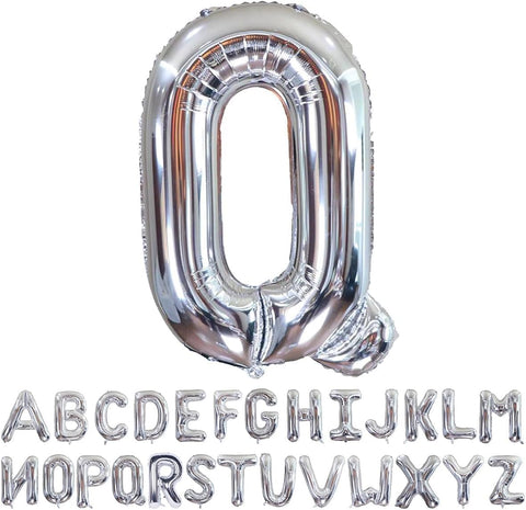 Willow 40 Inch Large Helium Silver Letter for Birthday Party Anniversary Valentine's Day Supplies