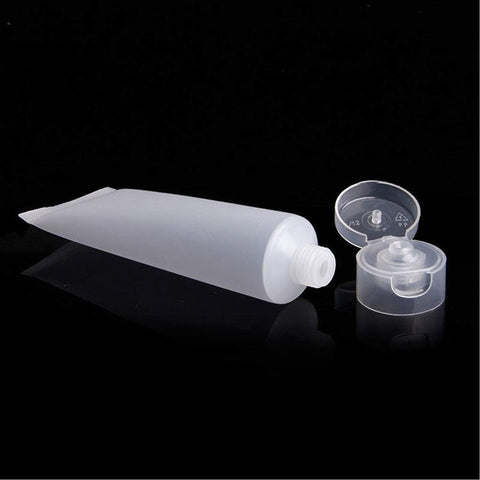 Willow 12Pcs 50g/50ml Empty Squeezable Soft Plastic Tubes Refillable Cosmetic Sample Vial Container with Flip Caps for Cream Shampoo Cleanser Shower Gel Lotion