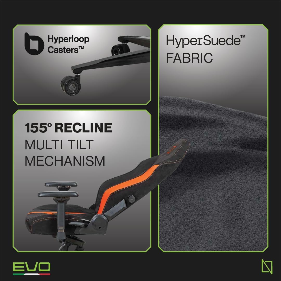 Navodesk APEX AIR, Ergonomic Gaming Chair (EVO PRO - HyperSuede, Flaming Orange)