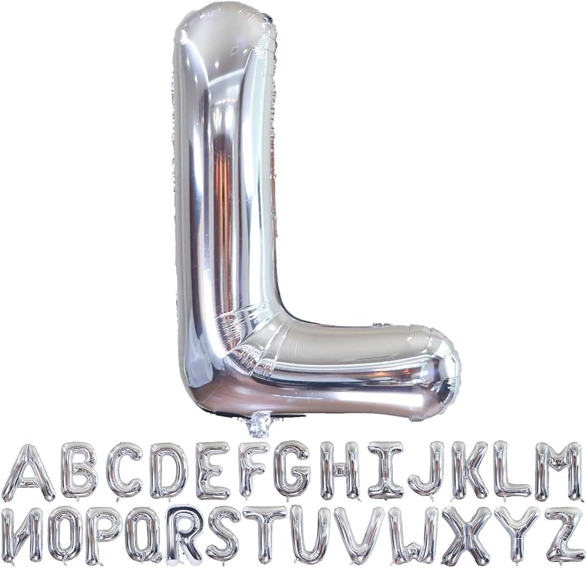 Willow 40 Inch Large Helium Silver Letter for Birthday Party Anniversary Valentine's Day Supplies