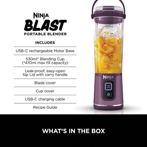 Ninja Blast Portable Blender, 530ml, Leakproof Lid & Sip Spout