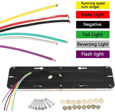 Olmecs Rear Brake Lights 12V / 24V Flowing Rear Tail Light Turn Signal Brake Reverse Lamp For Trailer Truck Lorry Bus RV Camper Bus Indicator Lamp
