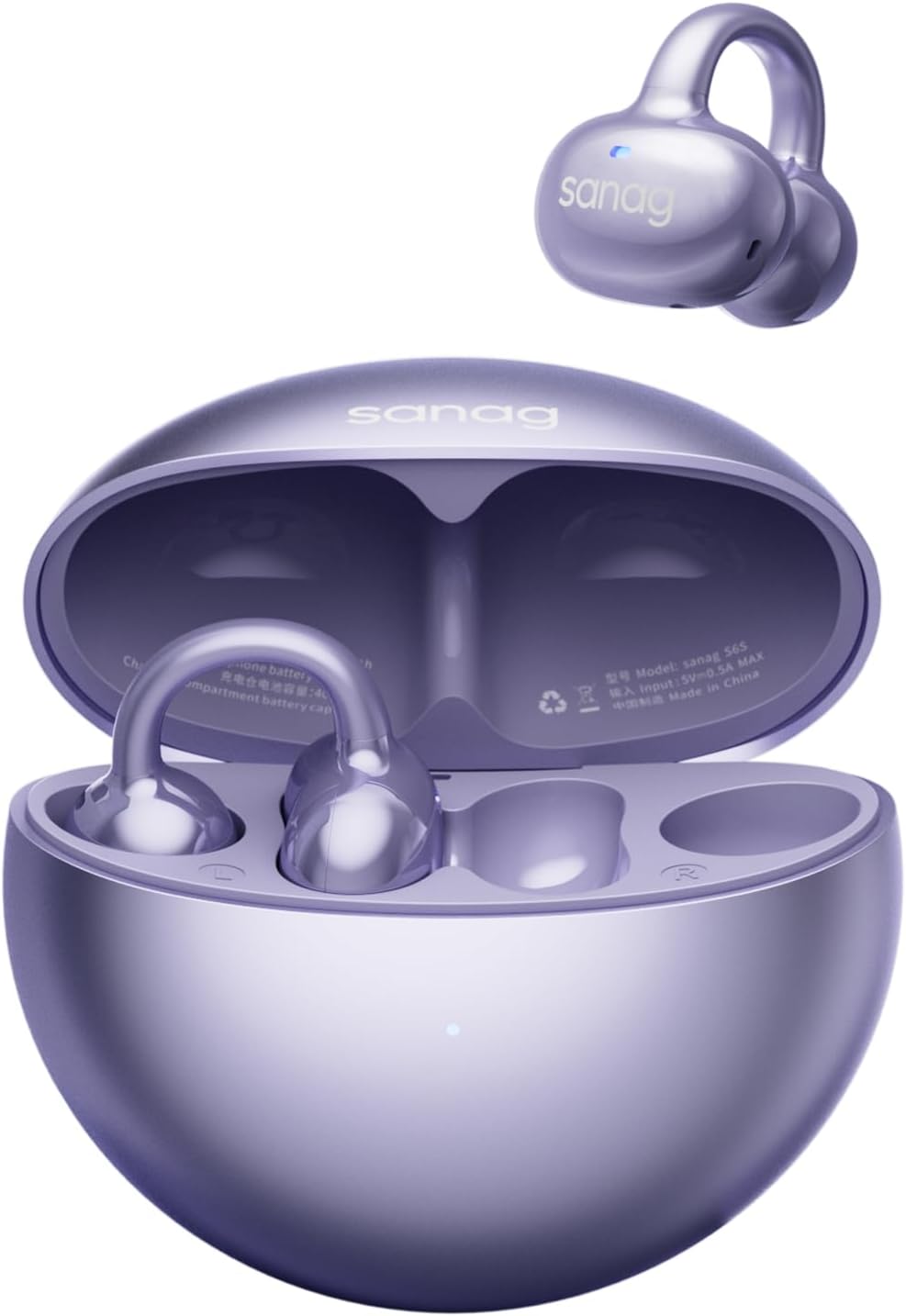 Sanag S6S- Ear Free Clip-On Headphones True Wireless Bluetooth Earphones with Microphone