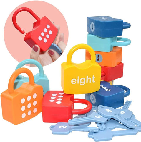 20PCS Kids Learning Locks with Keys Numbers Matching & Counting