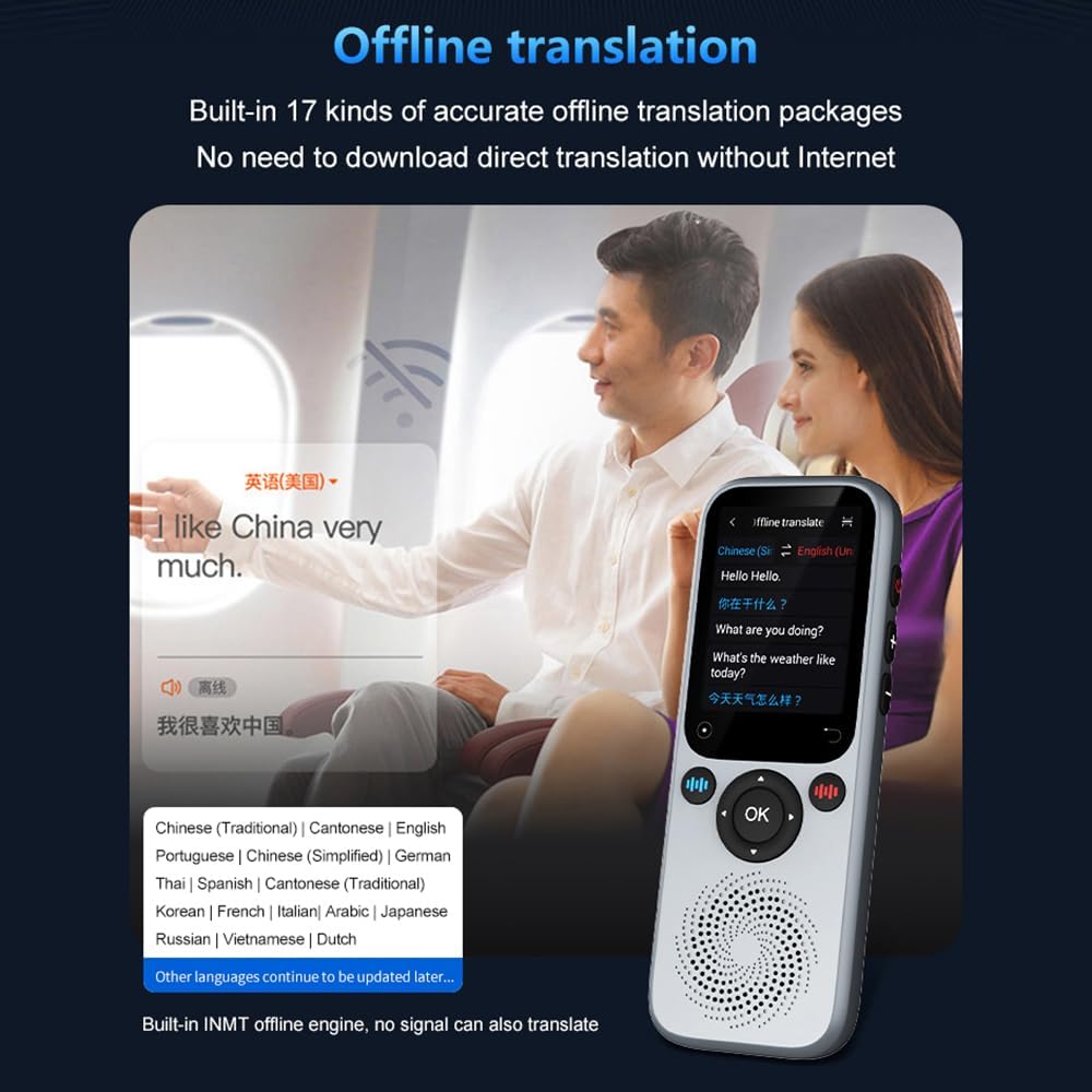 Portable Language Translator Real-Time Translating Device 138 Languages Online Offline Translation