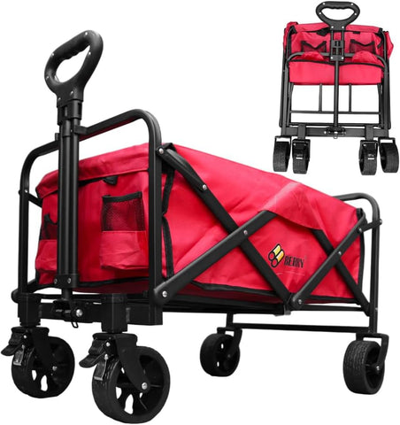 Olmecs 100KG Garden Trolley - Utility Transport Cart, Shopping Wagon with Wheels, Beach & Festival Trolley for Camping, Trips
