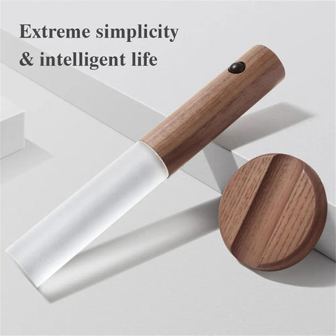 Indoor LED Night Light with Motion Sensor Wooden Wall Light Magnetic USB - Olmecs