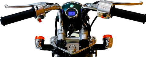Z50 Classic Gasoline Motorcycle, Retro Styling, Cream & Green, Digital Display, Chrome Trim