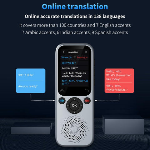 Portable Language Translator Real-Time Translating Device 138 Languages Online Offline Translation