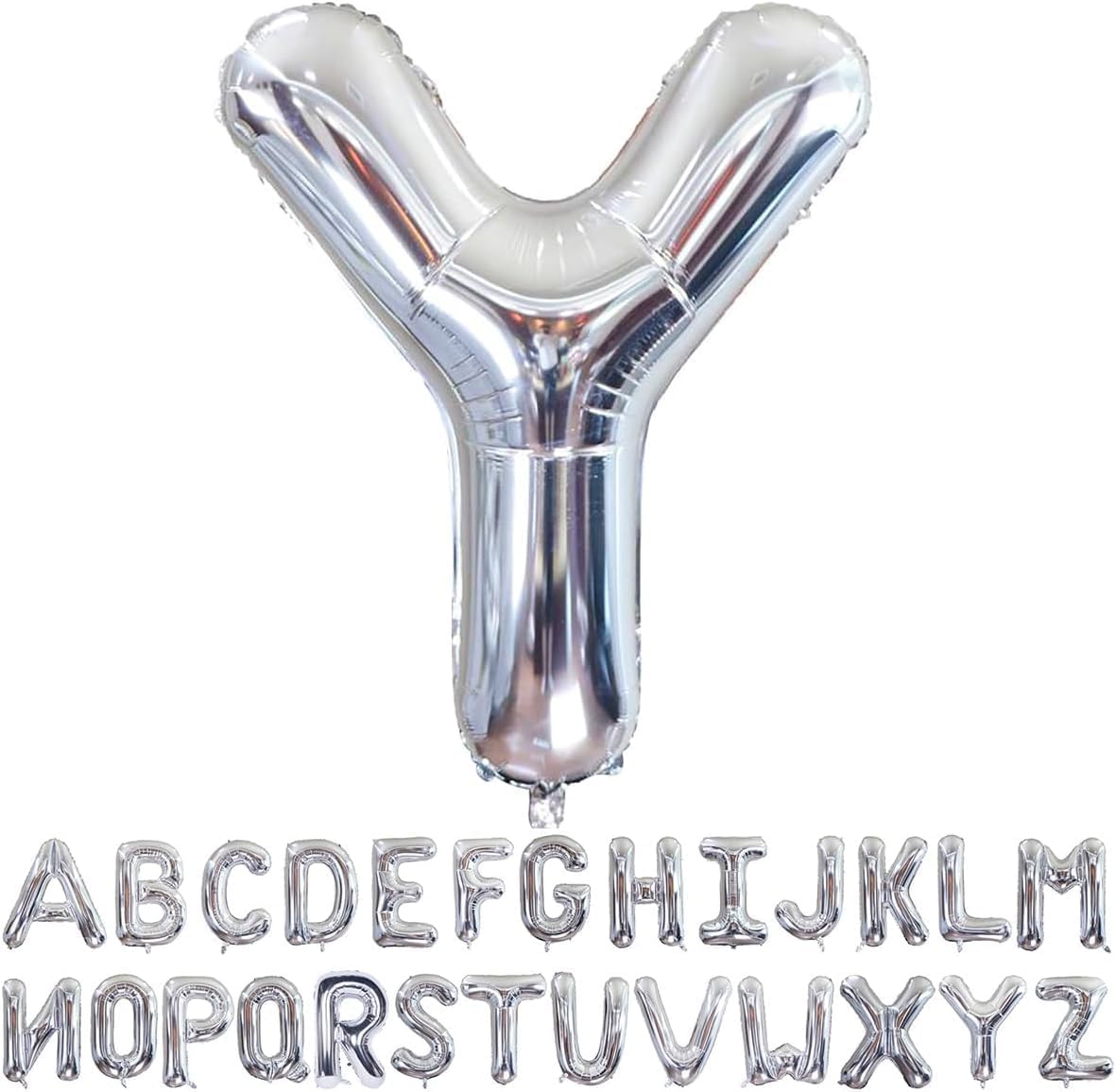 Willow 40 Inch Large Helium Silver Letter for Birthday Party Anniversary Valentine's Day Supplies