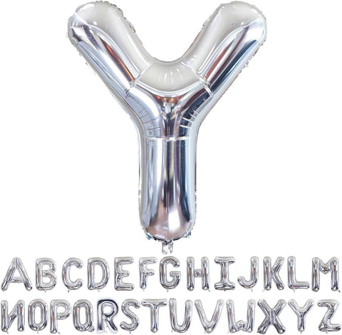 Willow 40 Inch Large Helium Silver Letter for Birthday Party Anniversary Valentine's Day Supplies