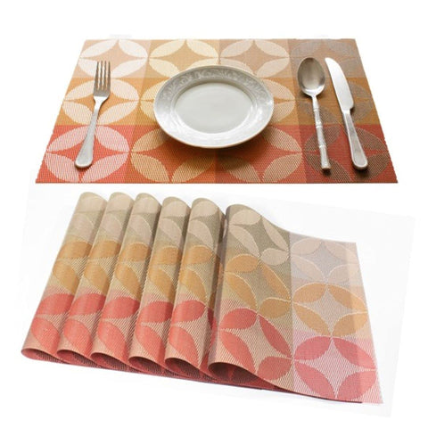 PVC Vinyl Washable Table Mats for Dining Table - 45x30 cm Placemats (10Pc Set)