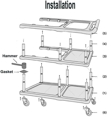 Olmecs 3 Tier Hotel Trolley, Restaurant Service Trolley for Collecting Bowls, Plates
