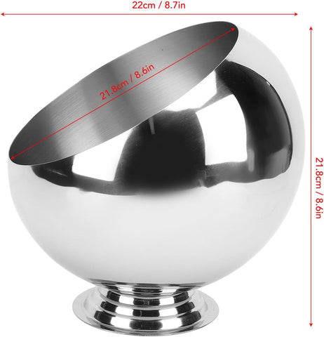 Eco-Friendly Polished Stainless Steel 201 Oblique Mouth Mixing Serving Bowls for Hotels &  Restaurants (22 Cms)