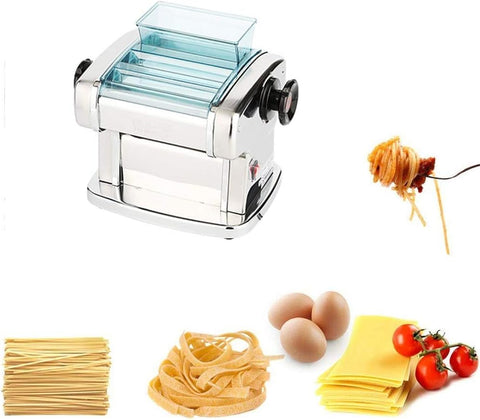 Pasta Machine Electric Pasta Maker Machine Stainless Steel Pasta Maker w 2 Blades and 9 Thickness Settings