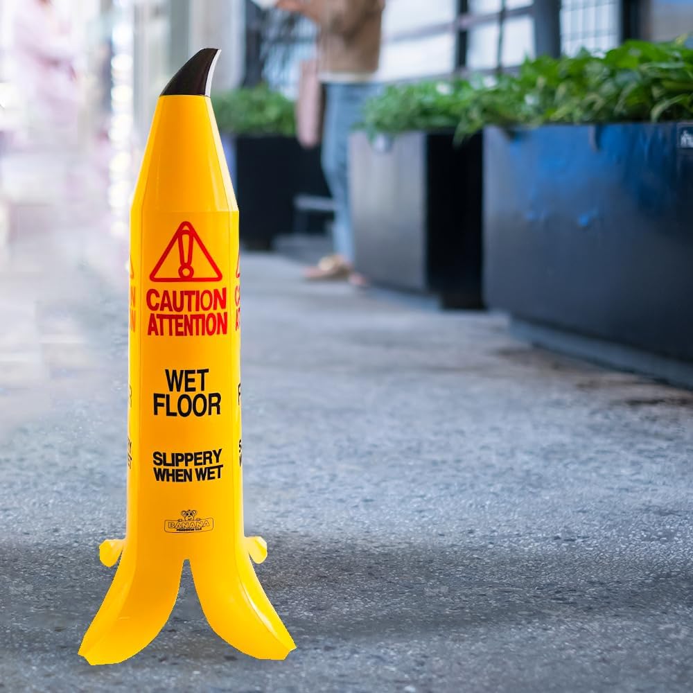 Olmecs Wet Floor Banana Cones -90CM | Banana-Shaped Wet Floor Cone (1)