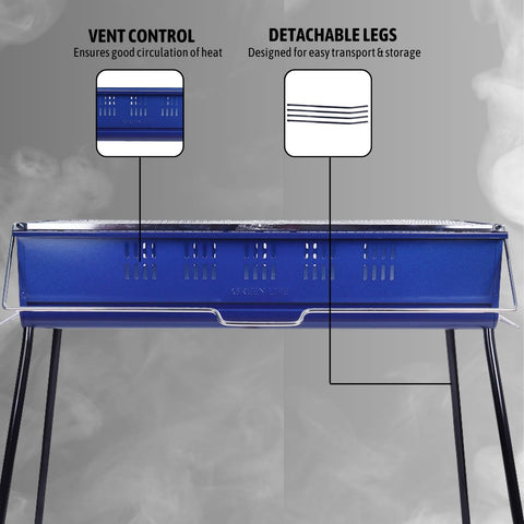 Procamp | MADE IN JAPAN | Charcoal Barbecue with Liftable Grill - Rust Resistant Portable BBQ Grill