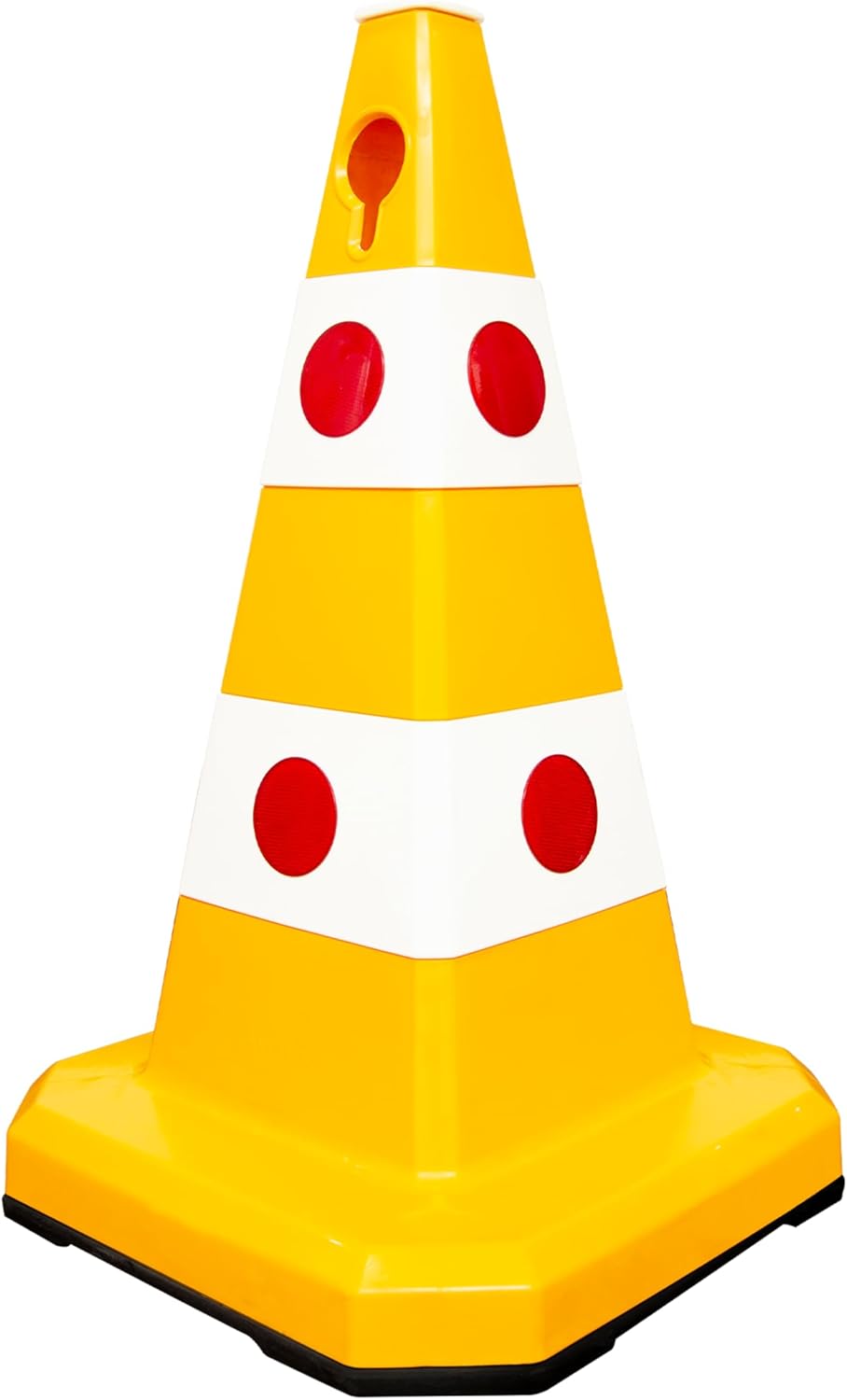 Olmecs Reflective Traffic Safety Cone 62CM | Heavy Duty PVC Road Cone with Rubber Base